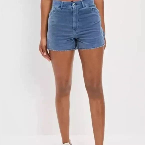 American Eagle Outfitters Pants - American Eagle Blue Corduroy Highest Rise 90s Boyfriend Short Size 12 (See Desc)